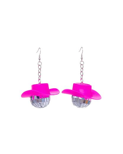 Boogie Bling Cowboy Disco Ball Earrings