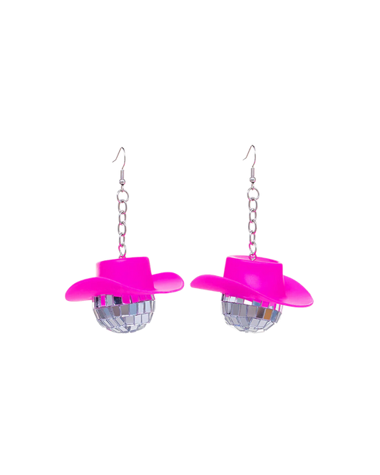 Boogie Bling Cowboy Disco Ball Earrings