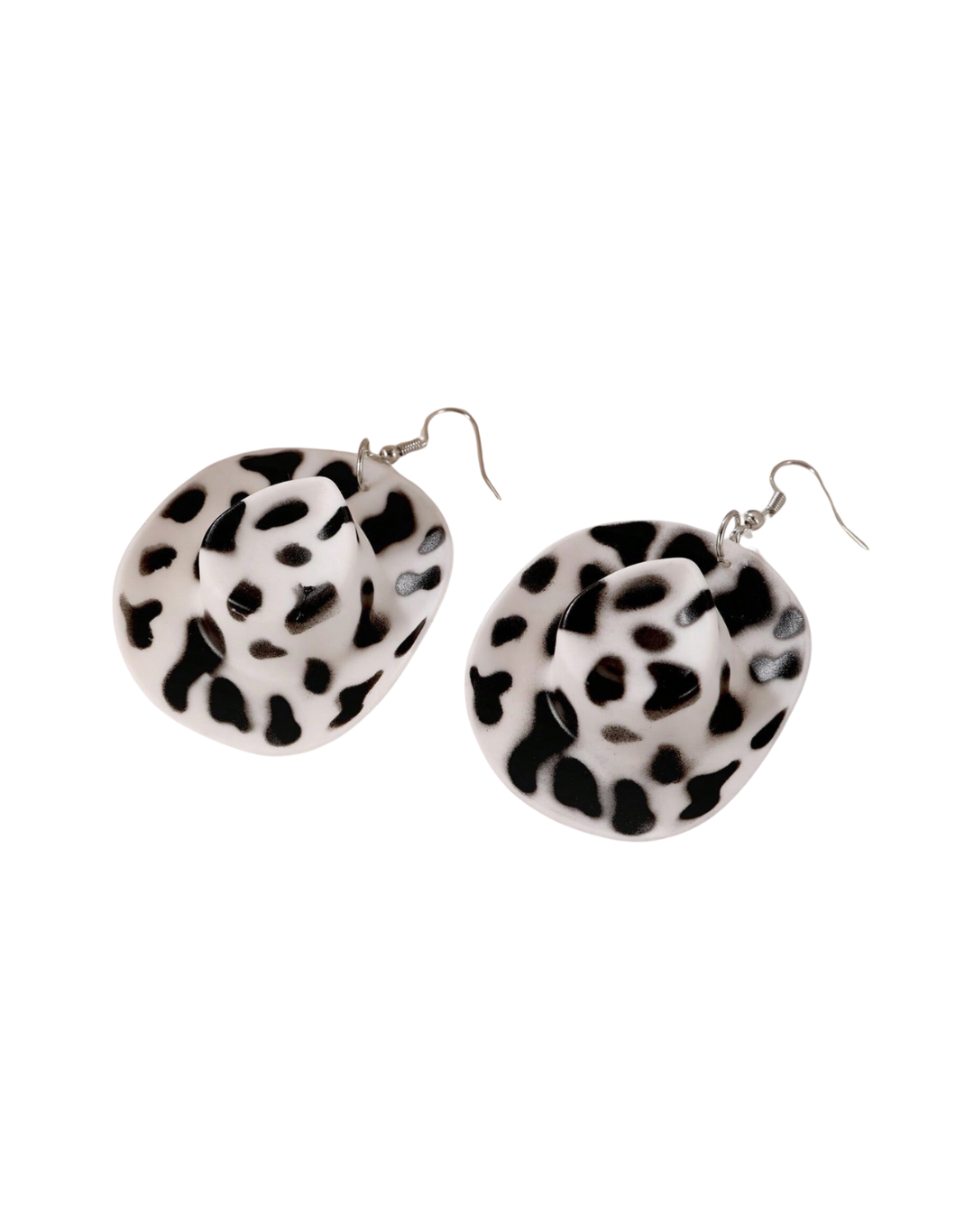 Black-White Boogie Bling Cowboy Earrings