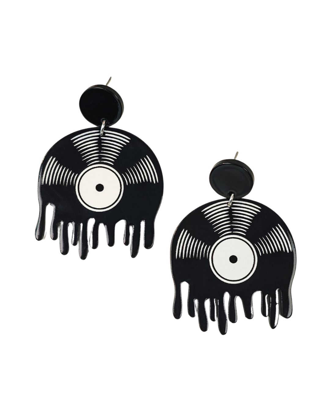 Melting Vinyl Record Earrings