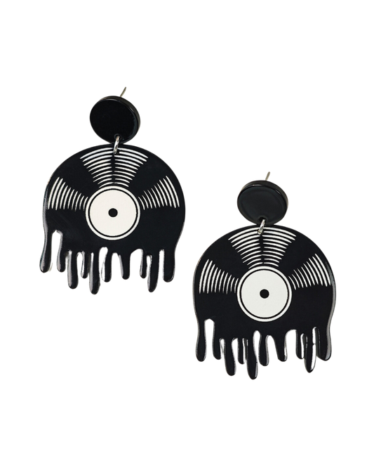 Melting Vinyl Record Earrings