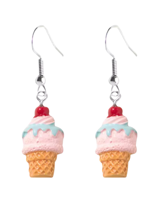 Sweet Ice Cream Cone Earrings