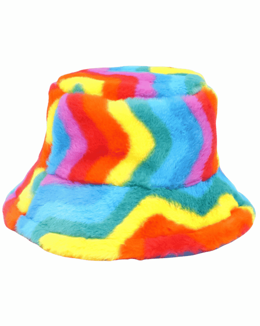 Fuzzy Rainbow Hat