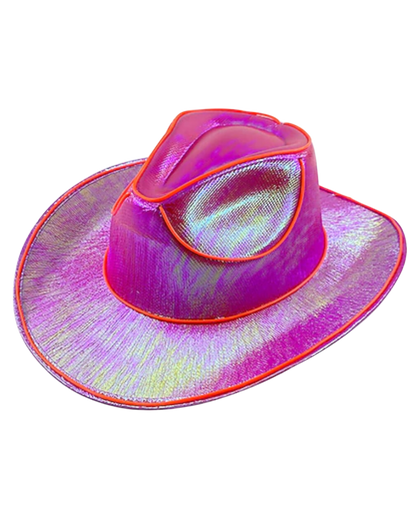 Neon Holo Cowboy Hat - LED Light-Up Magic