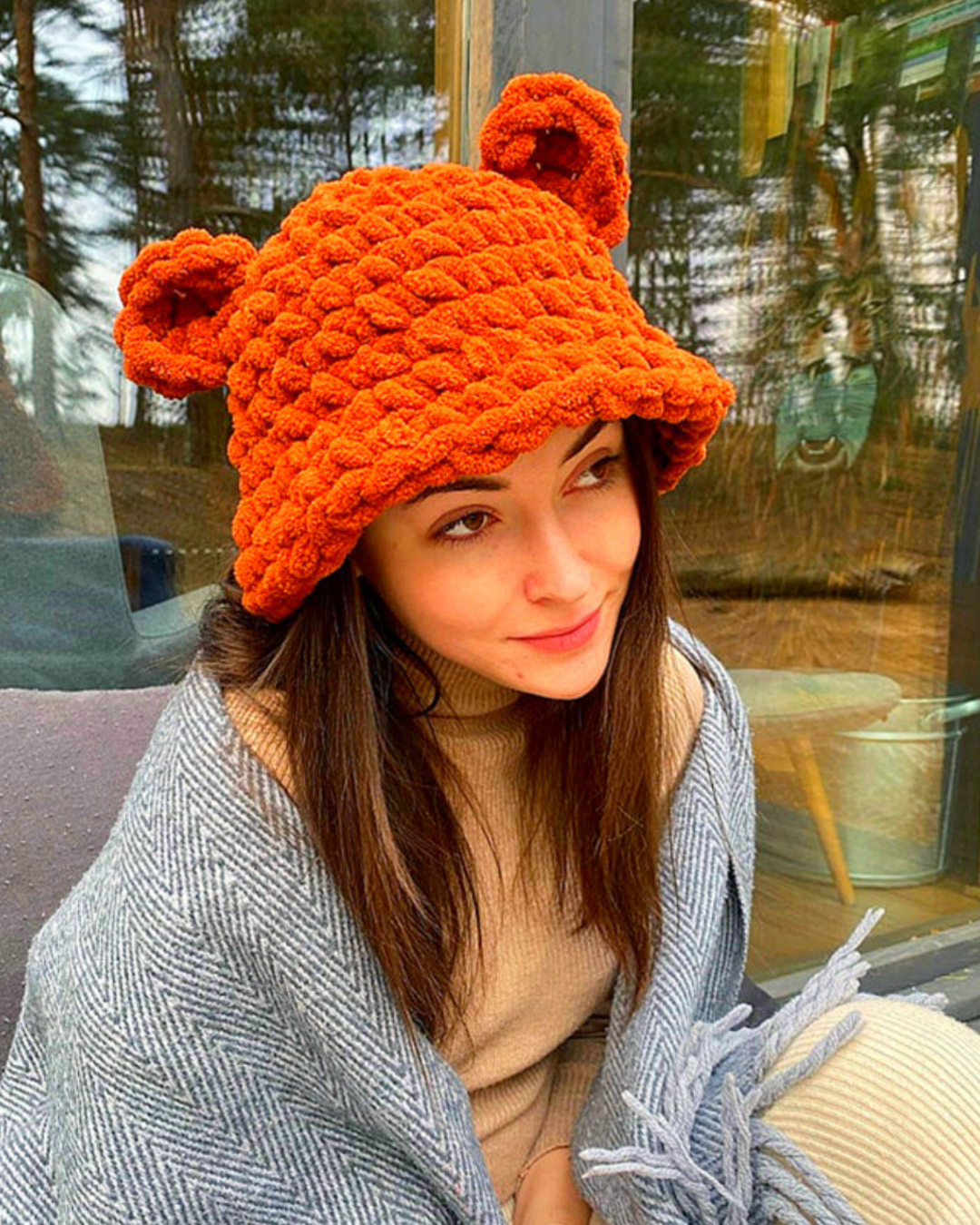 Cozy Bear-Ear Knit Cap