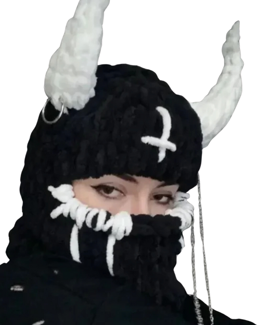 Horned Knit Balaclava