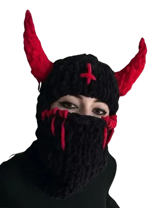 Red Horned Balaclava