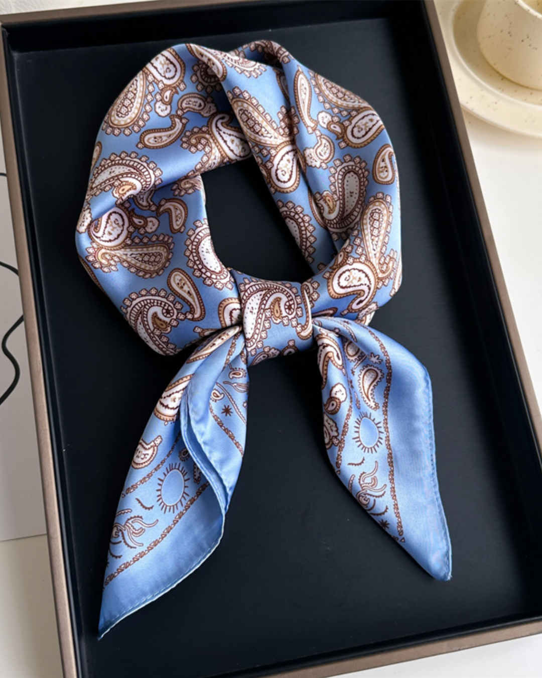 Sky Blue Paisley Scarf