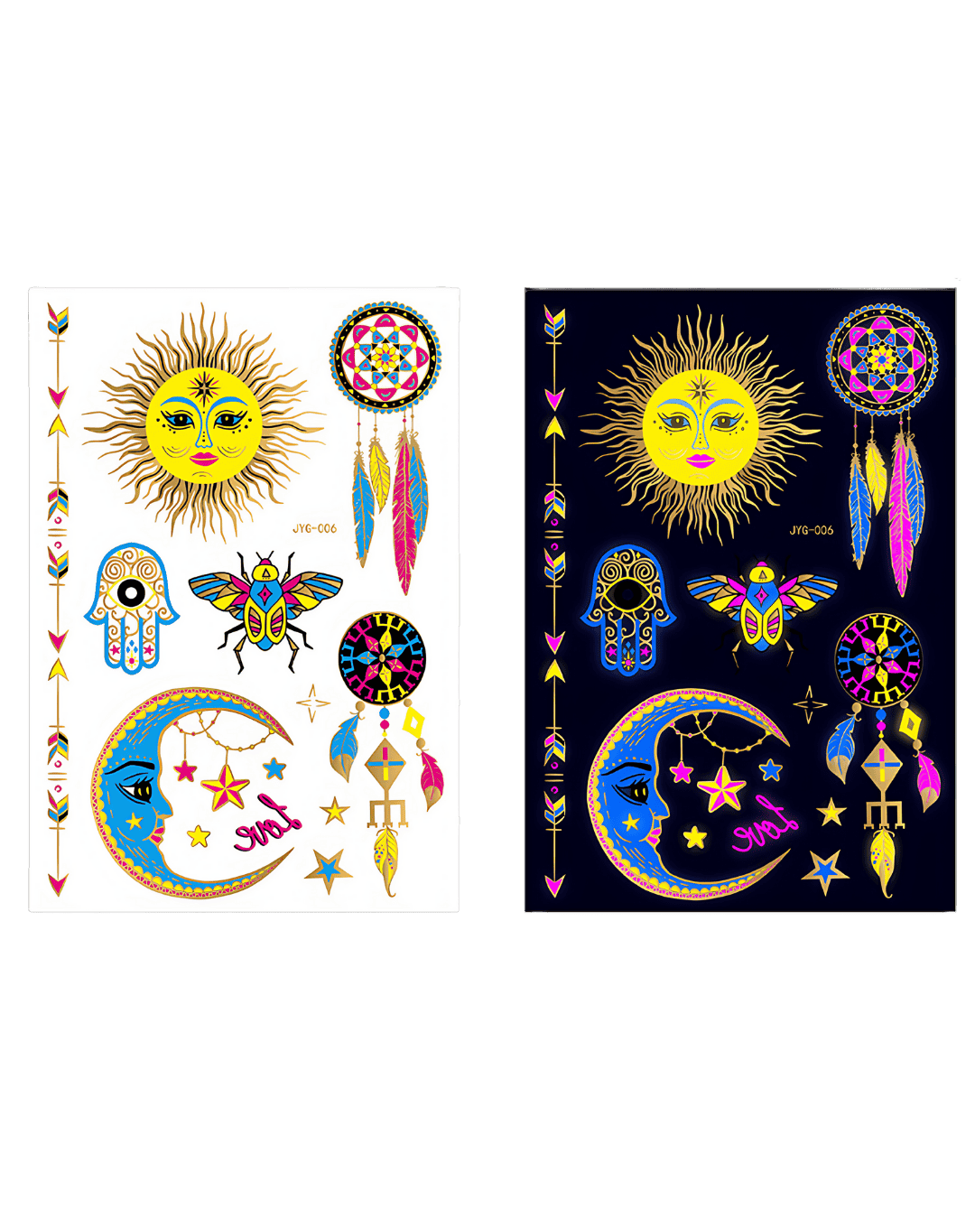 Electric Vibe Tattoo Stickers - Glow All Night