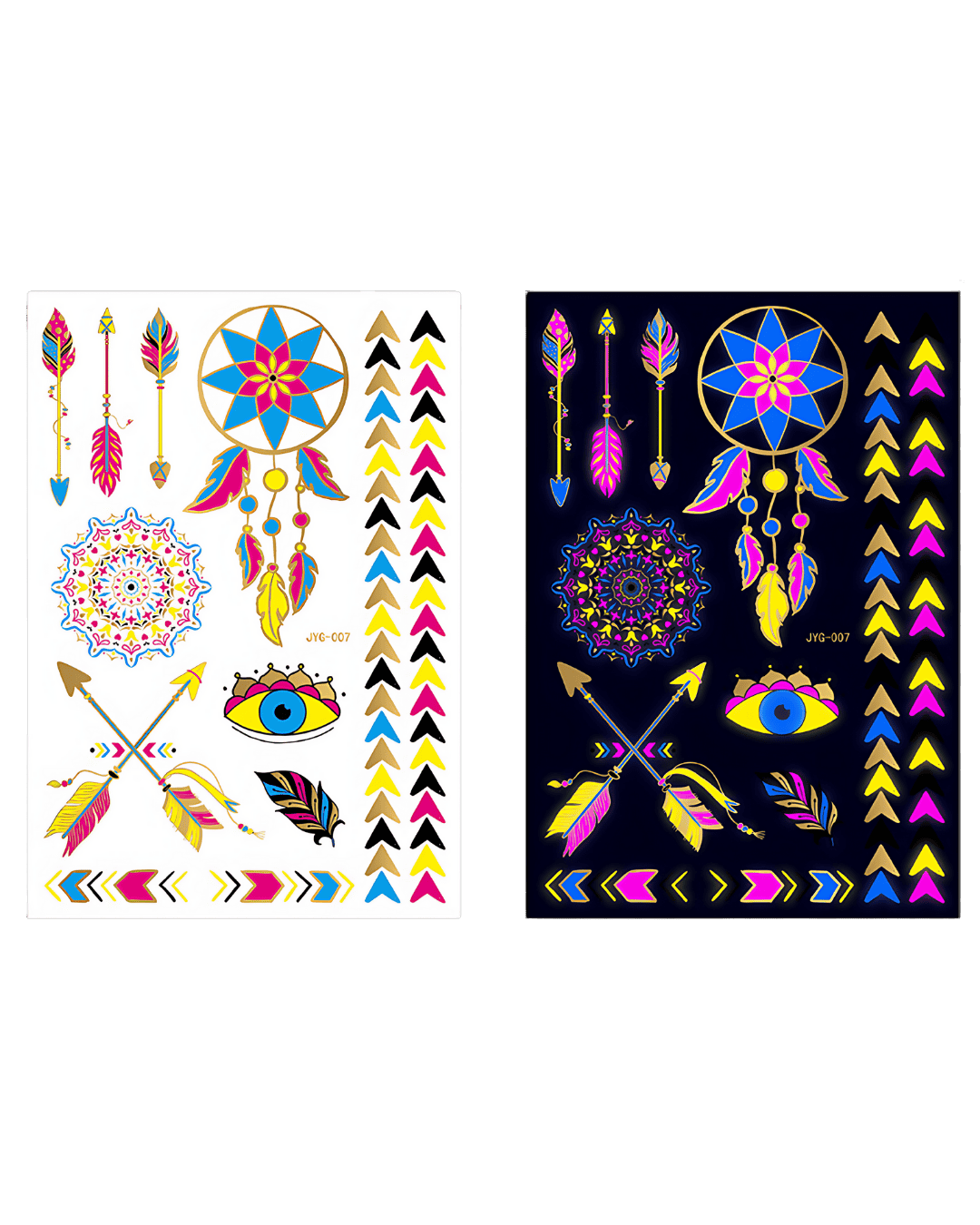 Electric Vibe Tattoo Stickers - Glow All Night