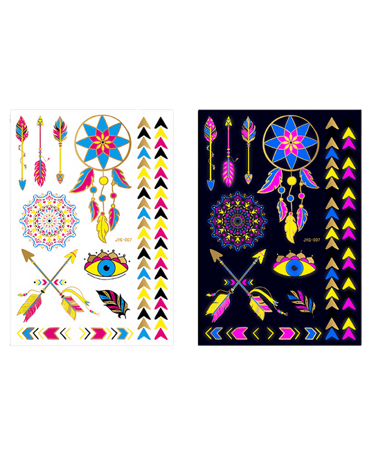 Electric Vibe Tattoo Stickers - Glow All Night