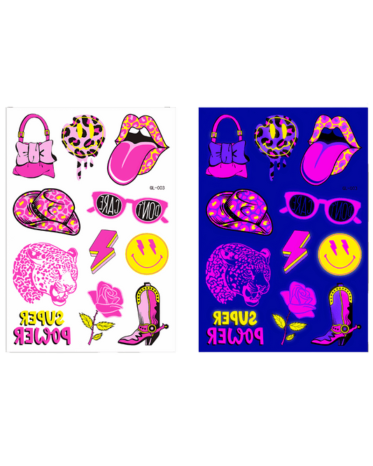 Electric Vibe Tattoo Stickers - Glow All Night