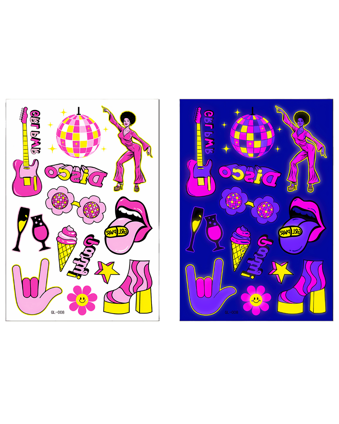 Electric Vibe Tattoo Stickers - Glow All Night