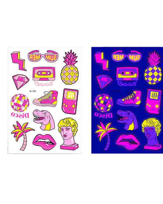 Electric Vibe Tattoo Stickers - Glow All Night