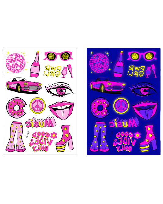 Electric Vibe Tattoo Stickers - Glow All Night