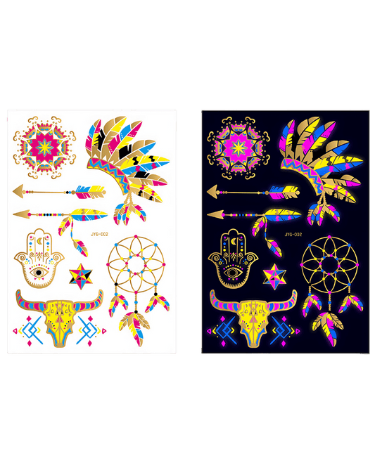 Electric Vibe Tattoo Stickers - Glow All Night