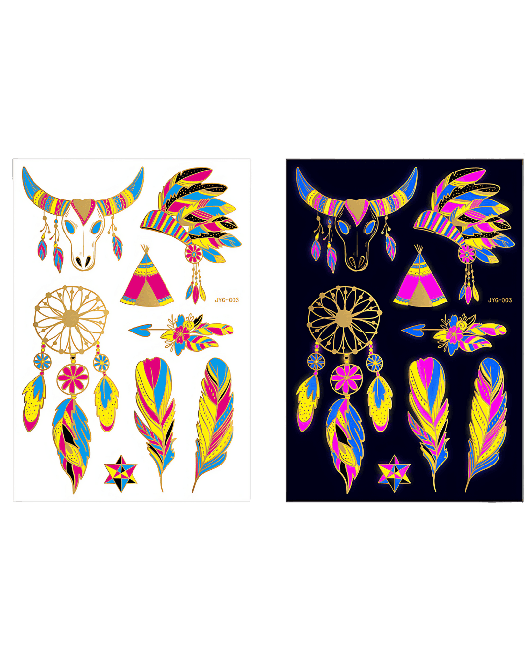 Electric Vibe Tattoo Stickers - Glow All Night